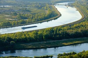 France, Ardeche (07), Arras sur Rhone, Barrage de Retenue d'Arras sur Le Rhone