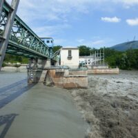 France, Haute Savoie (74), Seyssel, Barrage usine sur Le Rhone de Seyssel pendant les Chasses Suisses du Rhone