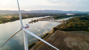 France, Ardeche (07), Le Pouzin, Parc Photovoltaique (vue aerienne)