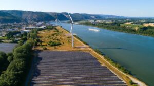 France, Ardeche (07), Le Pouzin, Parc Photovoltaique (vue aerienne)